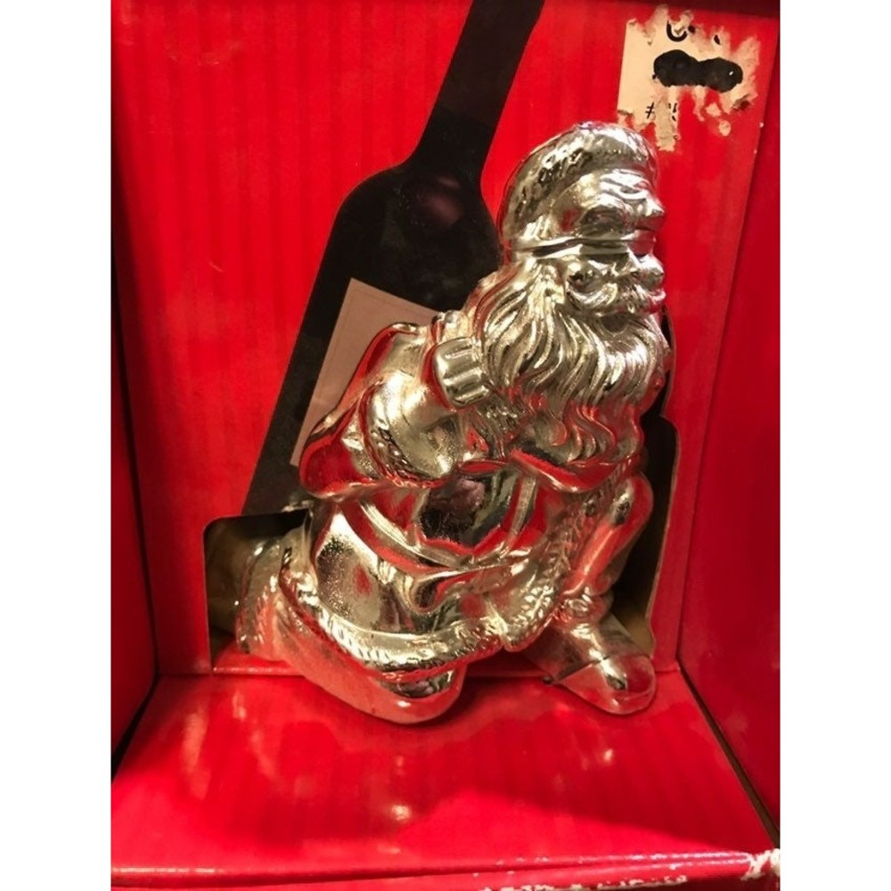 Silver Santa Wine Bottle Holder NIB Harvey Lewis Designs NIB